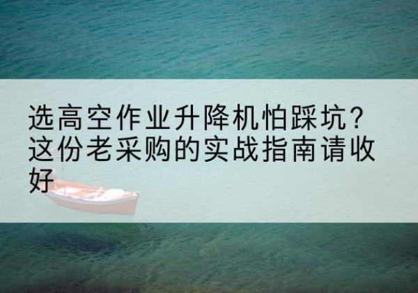 江永高空作业升降机厂家推荐-选高空作业升降机怕踩坑？这份老采购的实战指南请收好